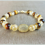 Citrine & Tiger Eye Pave Bracelet