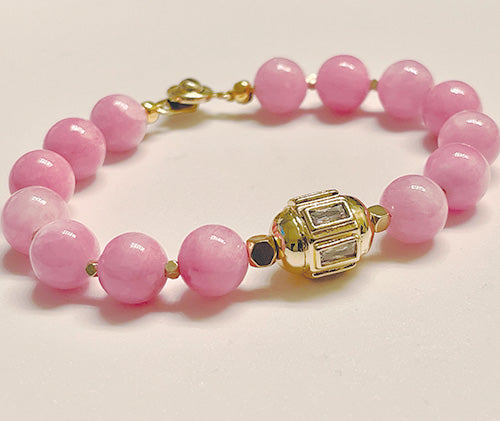 Pink Jade CZ Bracelet