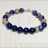 Blue & Orange Sodalite Bracelet