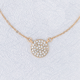 Gold Pave Disk Necklace