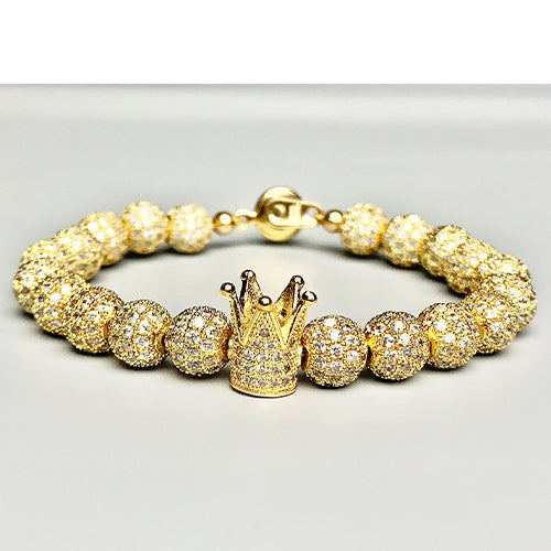 Gold CZ Crown Bracelet