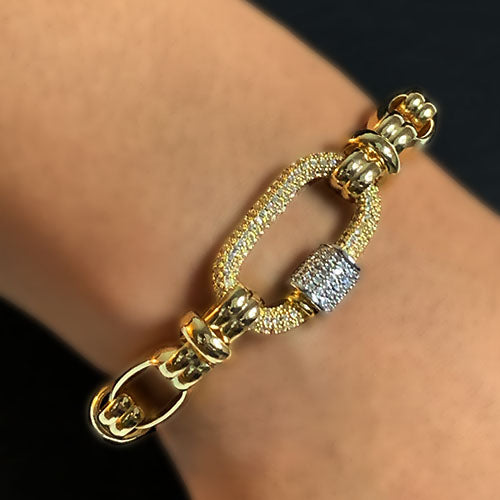 Gold Link Carabiner Bracelet