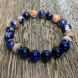 Blue & Orange Sodalite Bracelet