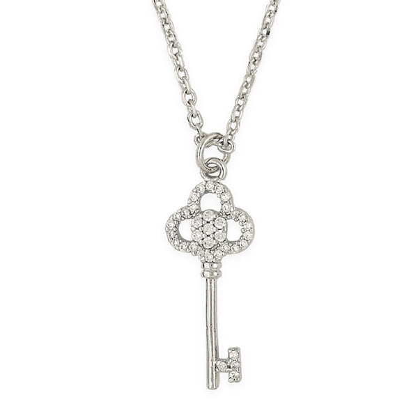 CZ Key To My Heart Pendant & Necklace