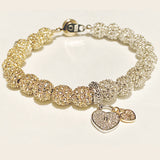 Two Hearts Pave Cz Two-toned Bracelet