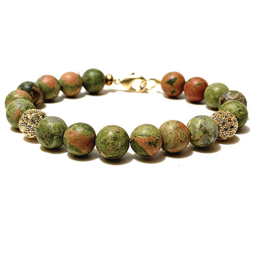 Unakite Pave Bracelet