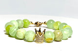 Celadon Flower Jade Crown Bracelet